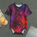 Purple Dark Galaxy Space Print Men's Bodysuit