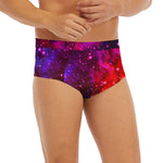 Purple Dark Galaxy Space Print Men's Briefs