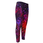 Purple Dark Galaxy Space Print Men's Compression Pants