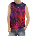 Purple Dark Galaxy Space Print Men's Fitness Tank Top