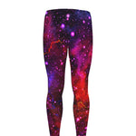 Purple Dark Galaxy Space Print Men's leggings