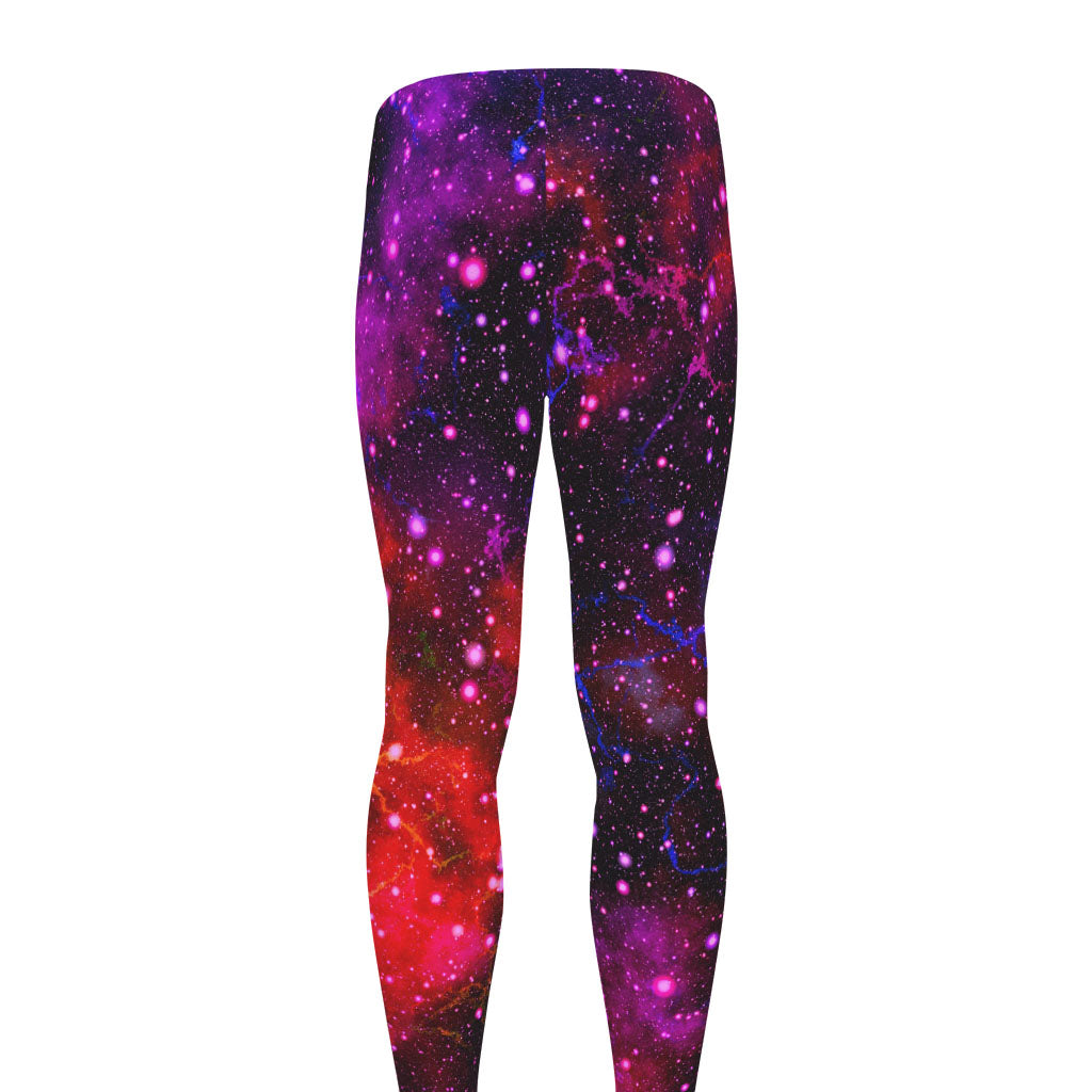 Purple Dark Galaxy Space Print Men's leggings