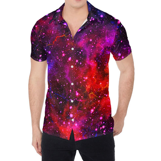Purple Dark Galaxy Space Print Men's Shirt