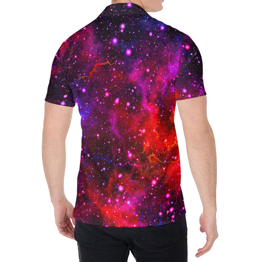 Purple Dark Galaxy Space Print Men's Shirt