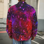 Purple Dark Galaxy Space Print Men's Shirt Jacket