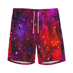 Purple Dark Galaxy Space Print Men's Sports Shorts