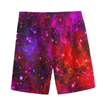 Purple Dark Galaxy Space Print Men's Sports Shorts