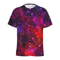 Purple Dark Galaxy Space Print Men's Athletic T-Shirt