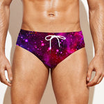 Purple Dark Galaxy Space Print Men's Swim Briefs
