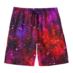 Purple Dark Galaxy Space Print Men's Swim Trunks