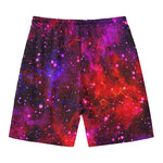 Purple Dark Galaxy Space Print Men's Swim Trunks