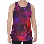 Purple Dark Galaxy Space Print Men's Velvet Tank Top