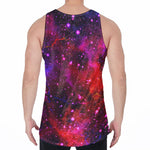 Purple Dark Galaxy Space Print Men's Velvet Tank Top