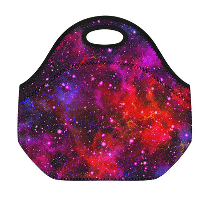 Purple Dark Galaxy Space Print Neoprene Lunch Bag