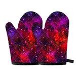 Purple Dark Galaxy Space Print Oven Mitts