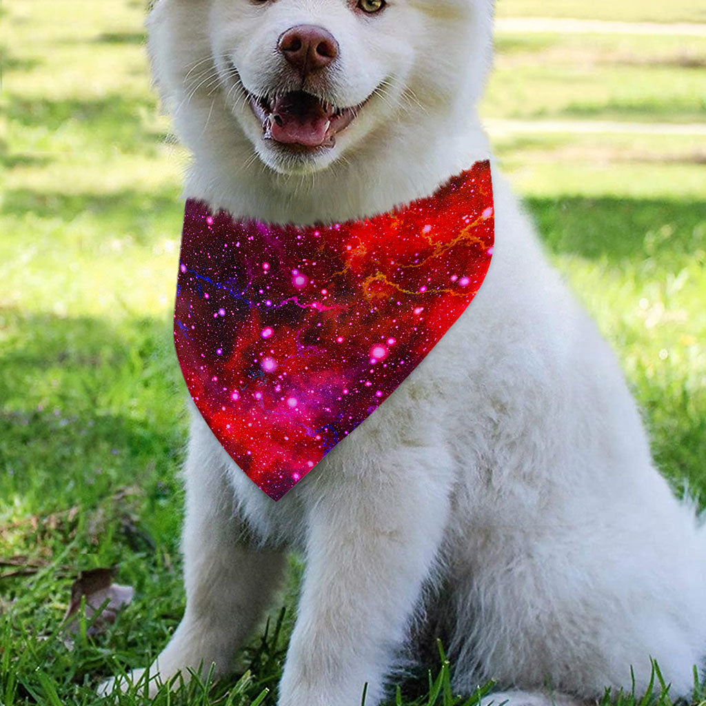 Purple Dark Galaxy Space Print Over The Collar Dog Bandana
