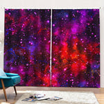 Purple Dark Galaxy Space Print Pencil Pleat Curtains