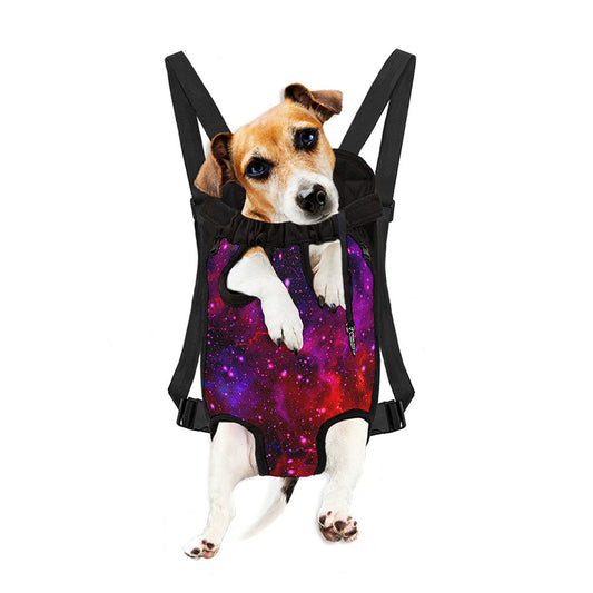 Purple Dark Galaxy Space Print Pet Carrier Backpack