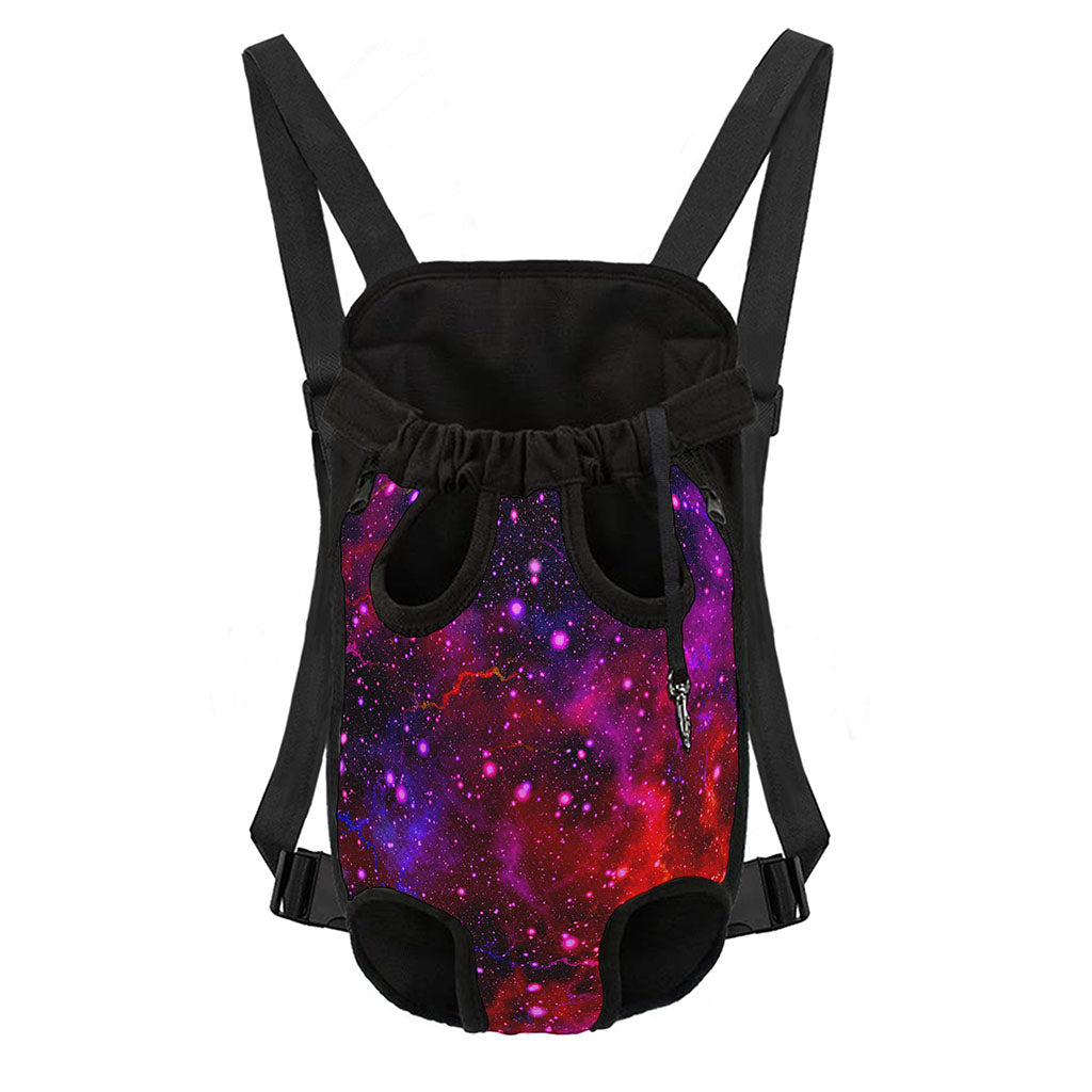 Purple Dark Galaxy Space Print Pet Carrier Backpack
