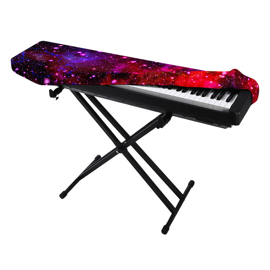 Purple Dark Galaxy Space Print Piano Keyboard Cover