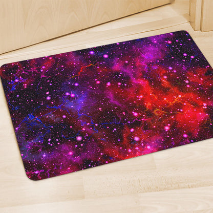 Purple Dark Galaxy Space Print Polyester Doormat