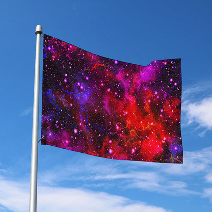 Purple Dark Galaxy Space Print Polyester Flag