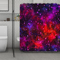 Purple Dark Galaxy Space Print Polyester Shower Curtain