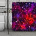 Purple Dark Galaxy Space Print Polyester Shower Curtain