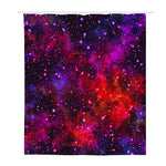 Purple Dark Galaxy Space Print Polyester Shower Curtain