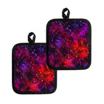 Purple Dark Galaxy Space Print Pot Holders