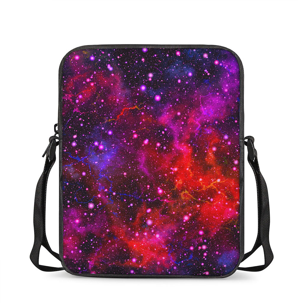 Purple Dark Galaxy Space Print Rectangular Crossbody Bag