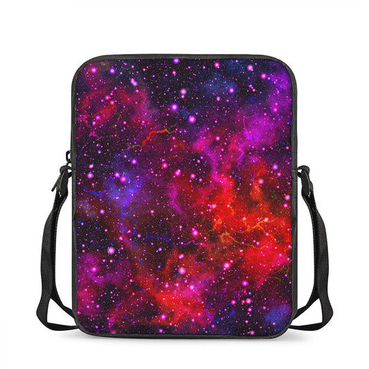 Purple Dark Galaxy Space Print Rectangular Crossbody Bag
