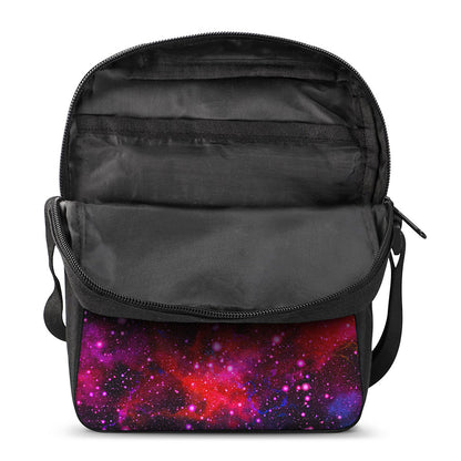 Purple Dark Galaxy Space Print Rectangular Crossbody Bag