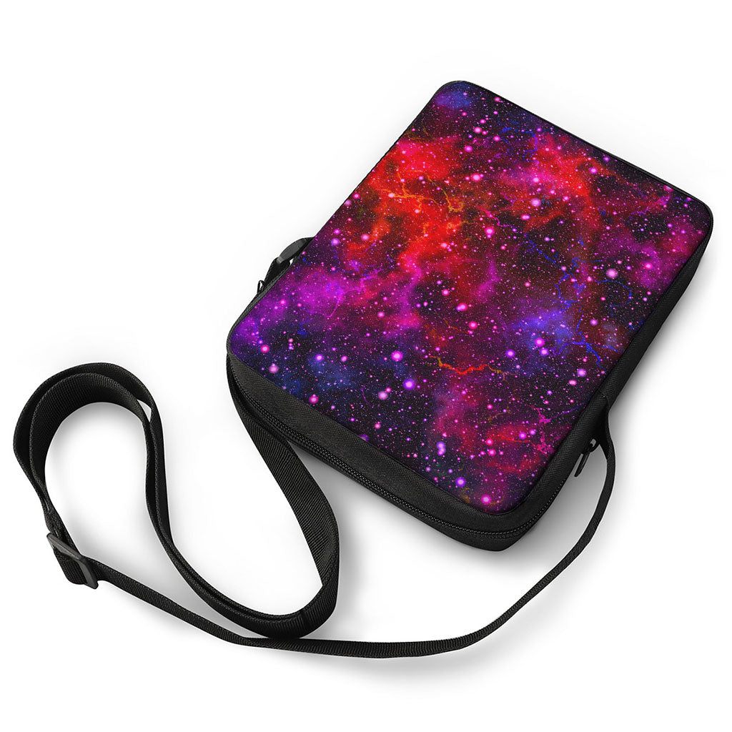 Purple Dark Galaxy Space Print Rectangular Crossbody Bag