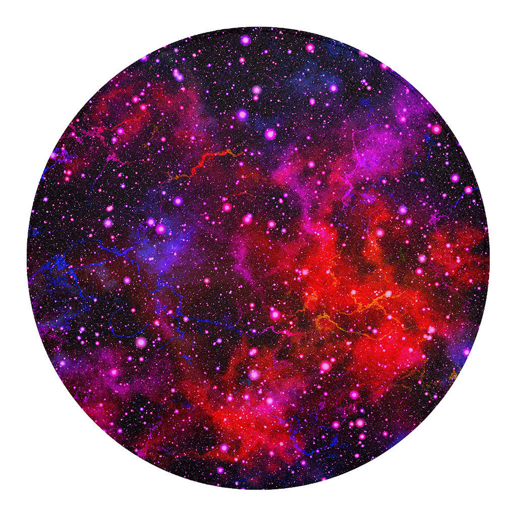 Purple Dark Galaxy Space Print Round Blanket