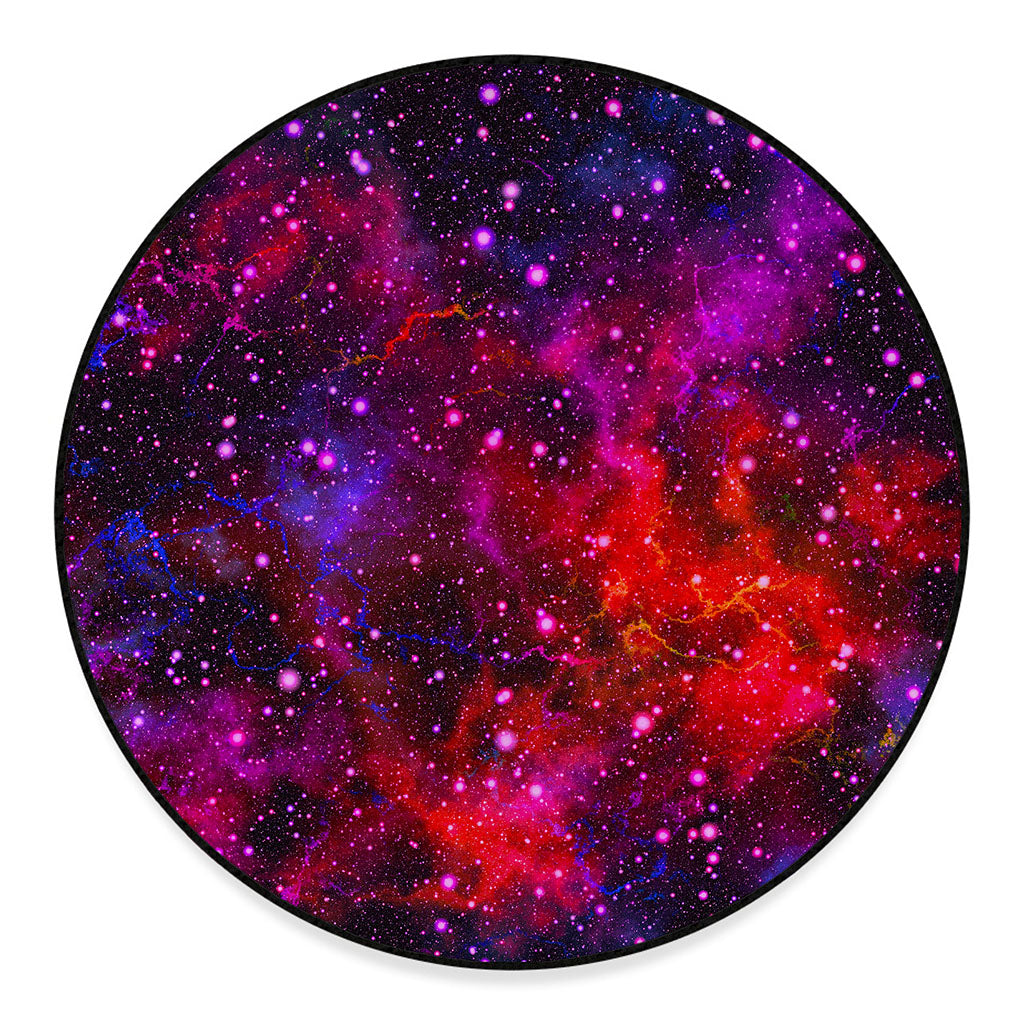 Purple Dark Galaxy Space Print Round Floor Mat