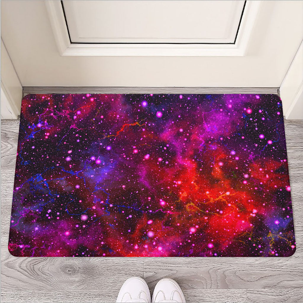 Purple Dark Galaxy Space Print Rubber Doormat