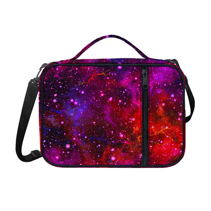 Purple Dark Galaxy Space Print Shoulder Strap Bible Bag