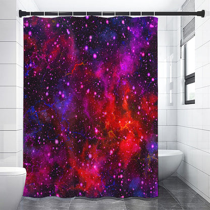 Purple Dark Galaxy Space Print Shower Curtain
