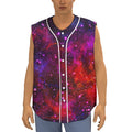 Purple Dark Galaxy Space Print Sleeveless Baseball Jersey