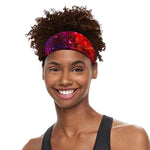 Purple Dark Galaxy Space Print Sports Headband