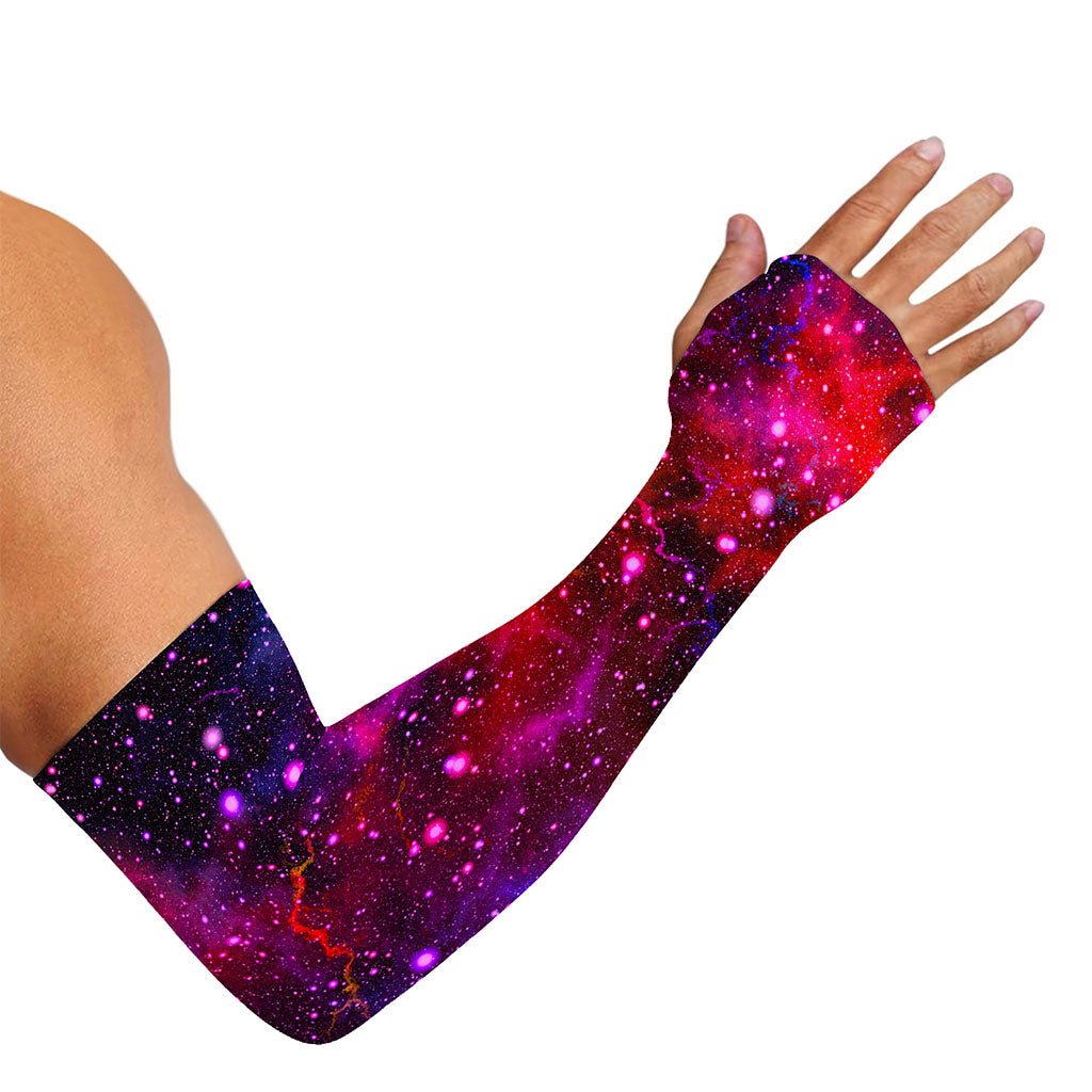 Purple Dark Galaxy Space Print Sun Protection Arm Sleeves