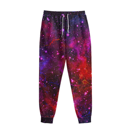 Purple Dark Galaxy Space Print Sweatpants