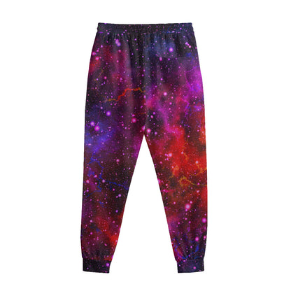 Purple Dark Galaxy Space Print Sweatpants