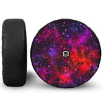 Purple Dark Galaxy Space Print Tire Cover With Camera Hole