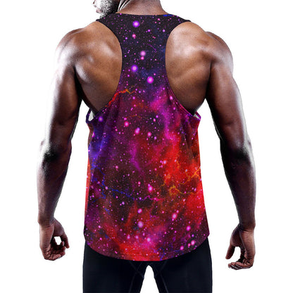 Purple Dark Galaxy Space Print Training Tank Top