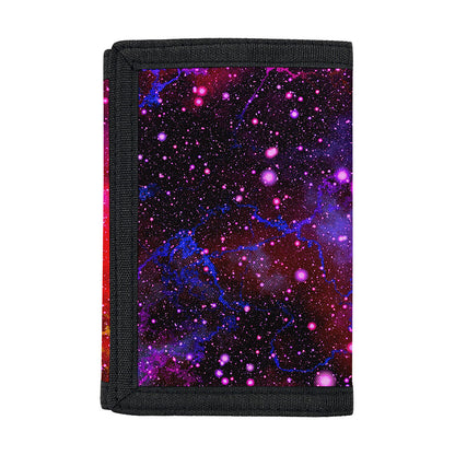 Purple Dark Galaxy Space Print Trifold Wallet