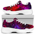 Purple Dark Galaxy Space Print White Chunky Shoes