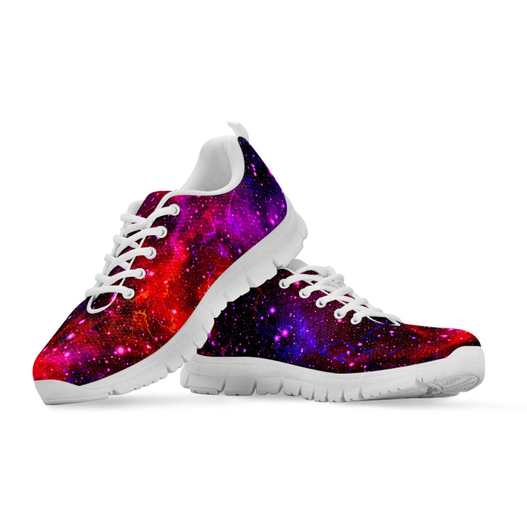 Purple Dark Galaxy Space Print White Running Shoes