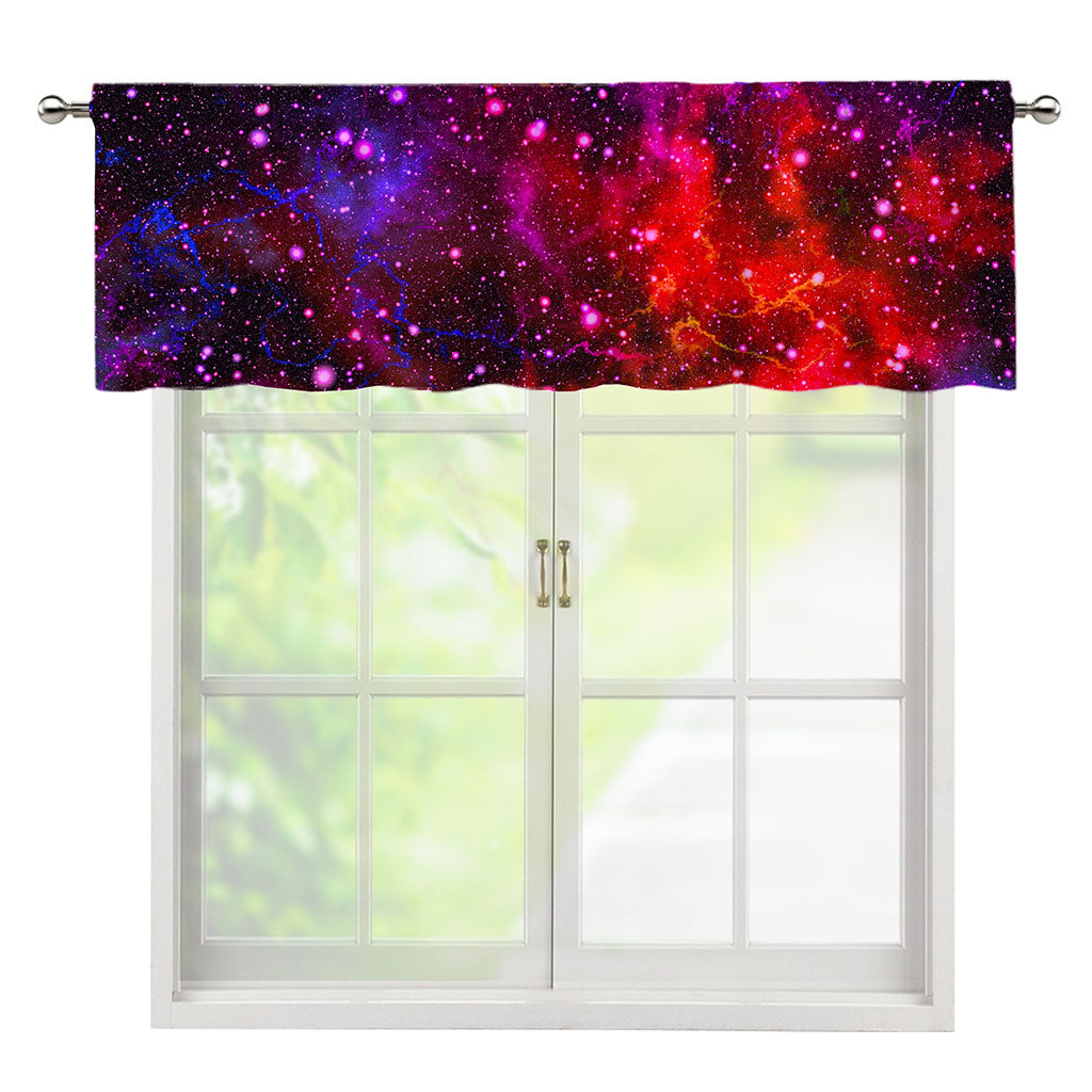 Purple Dark Galaxy Space Print Window Valance